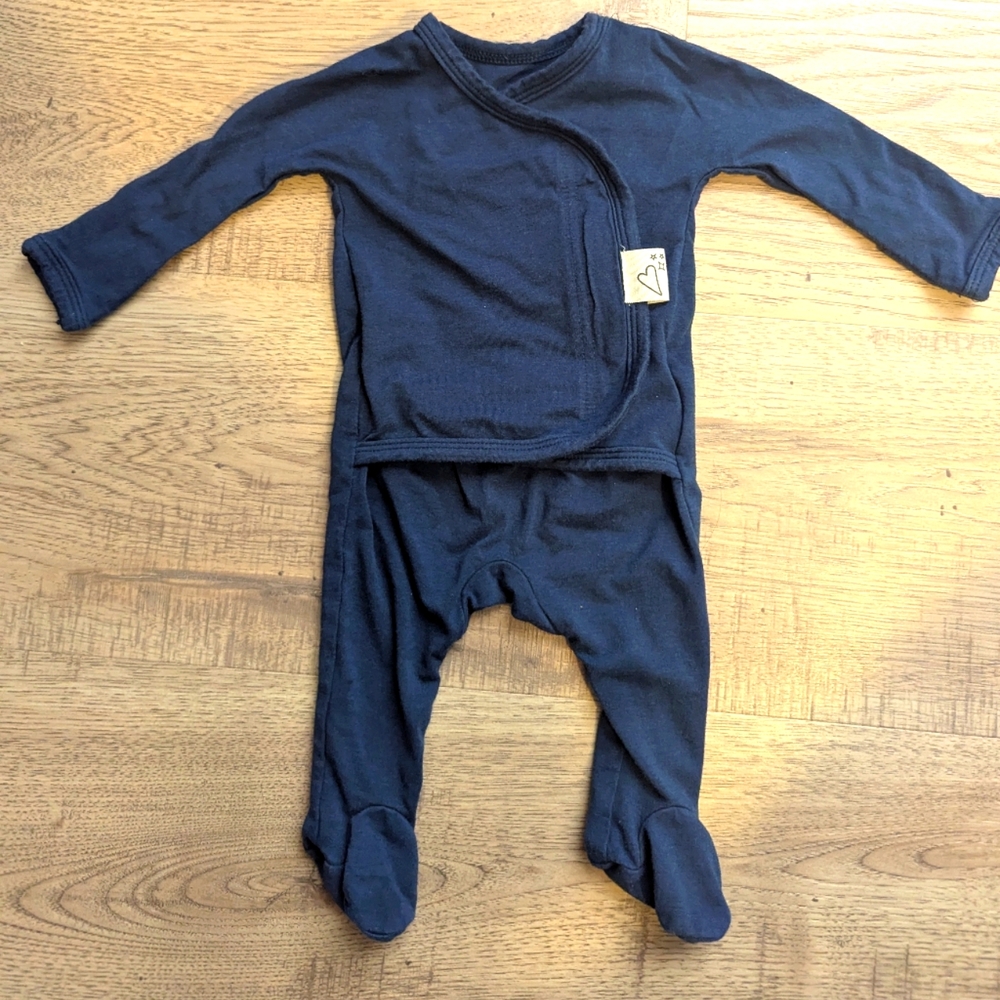 Bonsie, Newborn, Navy Blue Footie Pajama
